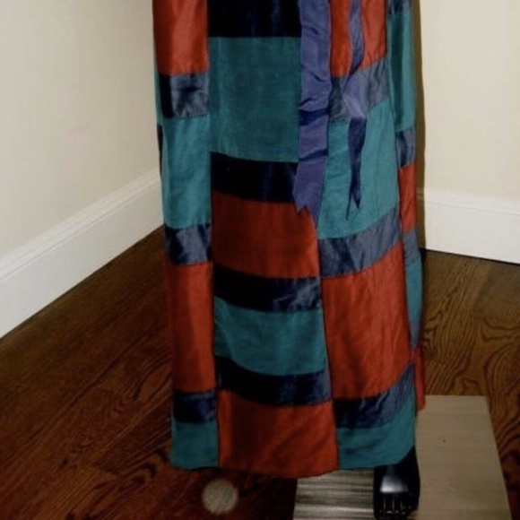 vintage Mr Hank Velvet Patchwork skirt long formal - Picture 2 of 15